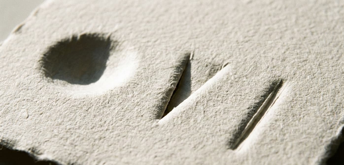 Embossed paper impressions showing thock, clicky, and clacky